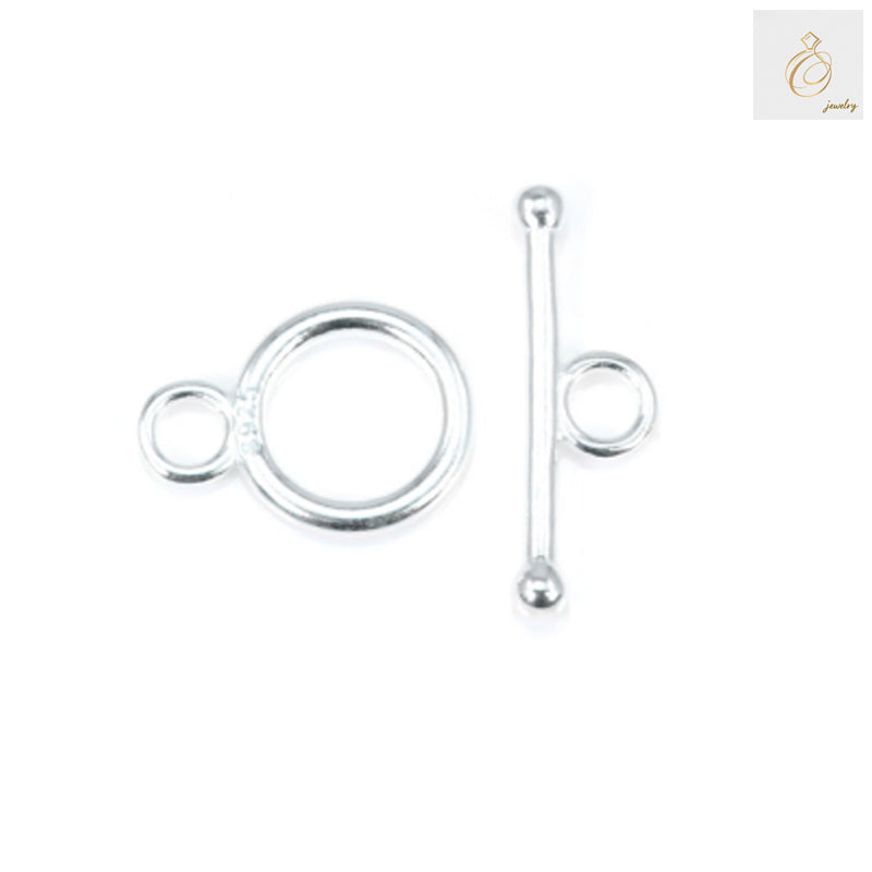 925 Sterling Silver Toggle Clasp - 9mm OT Style, 2 Pieces Set for Jewelry Making