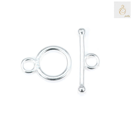 925 Sterling Silver Toggle Clasp - 9mm OT Style, 2 Pieces Set for Jewelry Making