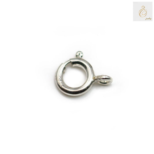 925 Sterling Silver Spring Clasp with Ring 8mm - Pack of 10 Jewelry Findings for Necklaces and Bracelets
