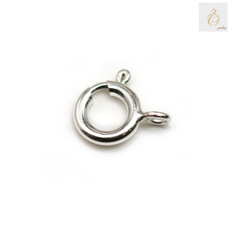 925 sterling silver spring clasp with ring, 10mm size, jewelry finding for necklaces and bracelets