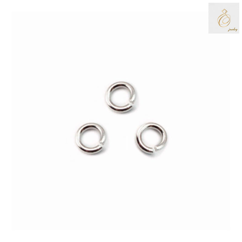 925 sterling silver platinum plated open jump rings 4mm x 0.6mm - pack of 20 pieces for jewelry makin