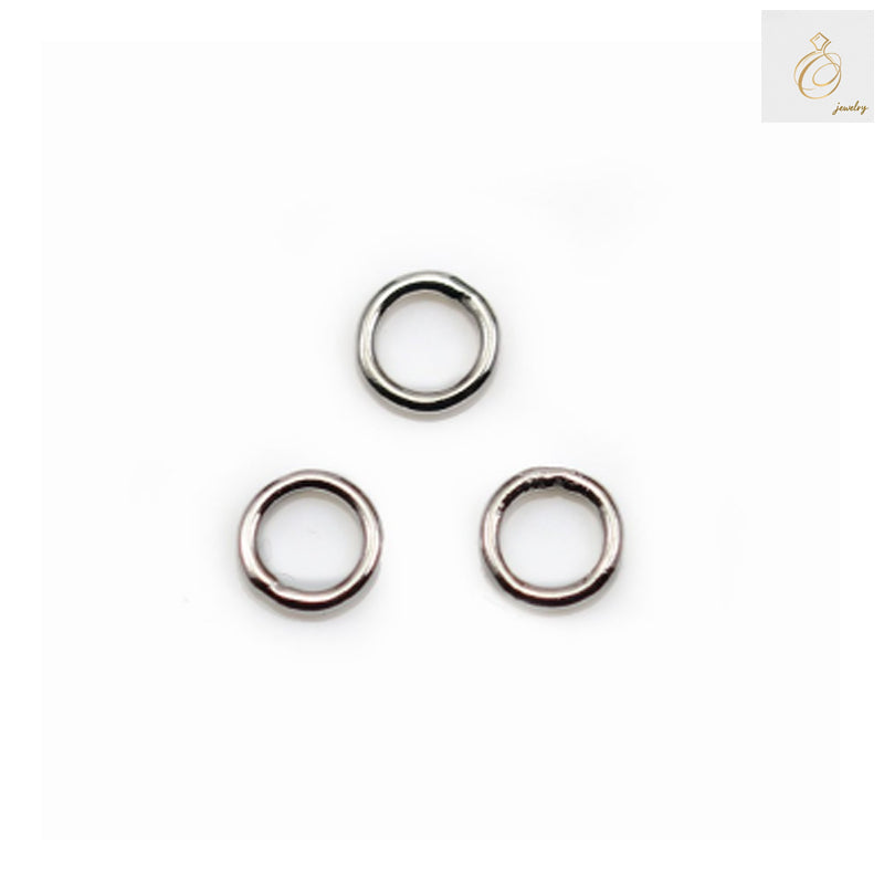 925 sterling silver platinum plated round jump rings 5mm x 0.8mm - pack of 10 pieces for jewelry making