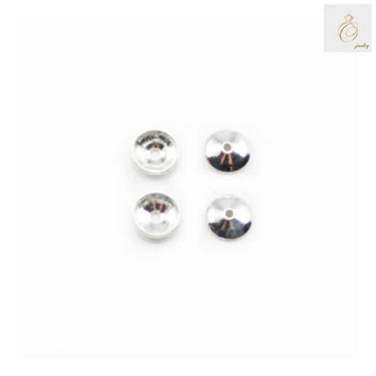 925 sterling silver round cup findings, 3mm diameter, pack of 100 pieces for jewelry making and beading projects