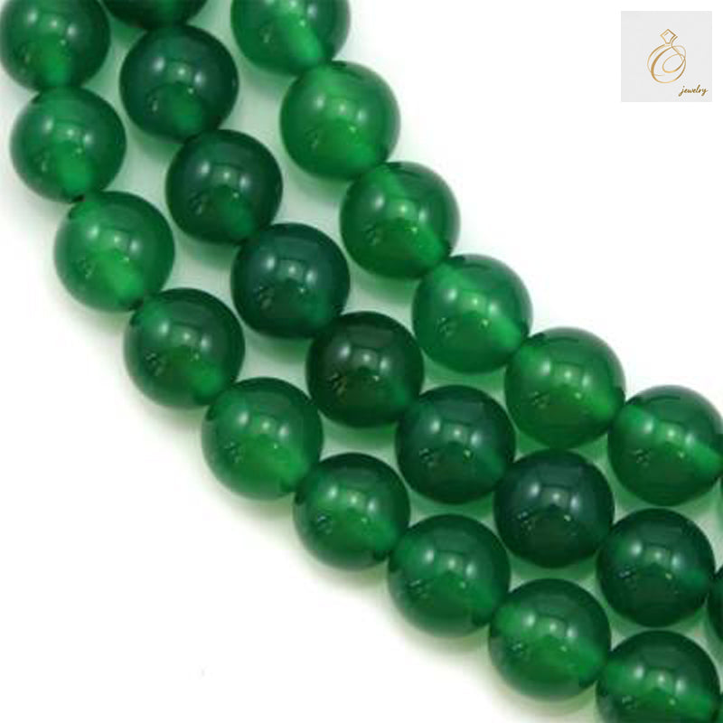 Green Agate round beads 8mm natural gemstone strand for jewelry making