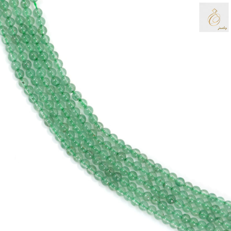 Aventurine verte ronde, taille 2 mm, fil de 39 à 40 cm