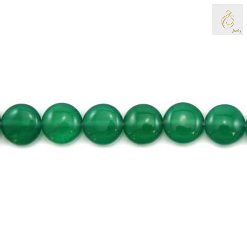 Polished green agate beads for jewelry making
