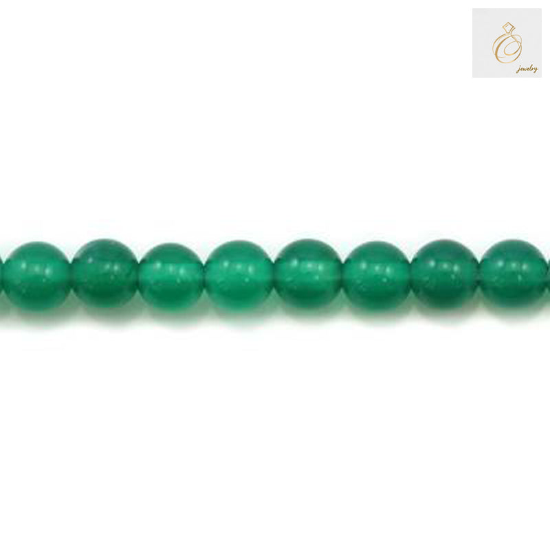 Green agate round beads strand 15.5 inches long