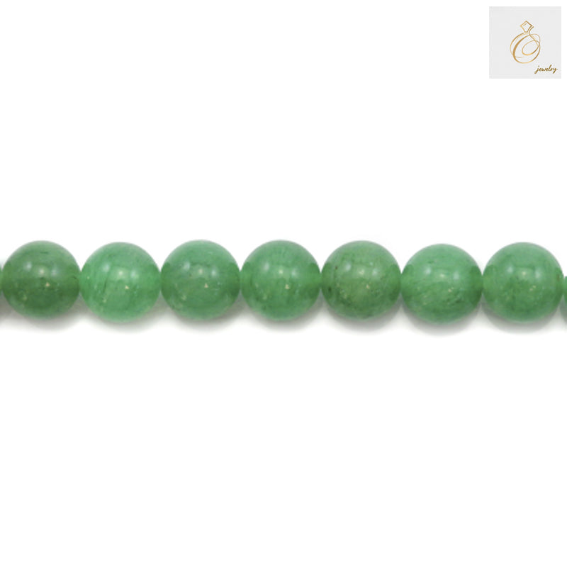 Aventurine verte ronde, taille 12 mm, fil de 39 à 40 cm