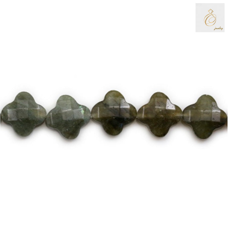 Labradorite faceted flower beads 13mm with natural flash on 15.5 inch strand"
"Premium labradorite gemstone beads with faceted flower cut showing iridescent colors"
"Natural labradorite beads 13mm faceted flower shape for jewelry making