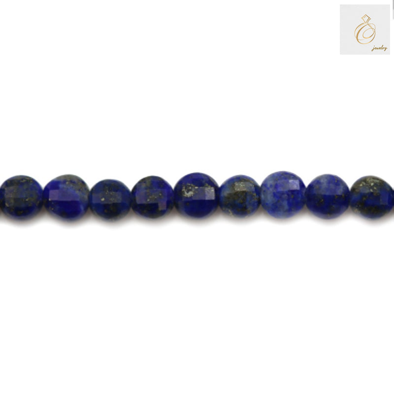 Close-up of 2mm lapis lazuli faceted beads showing precise cut and natural stone texture"
"Full strand of natural lapis lazuli beads 39-40cm length for jewelry making"
"Lapis lazuli bead hole detail showing 0.4mm opening perfect for fine wire