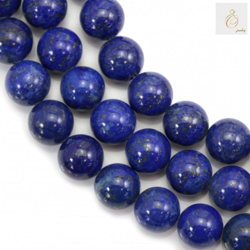 Natural lapis lazuli round beads 10mm diameter strand of 40 pieces