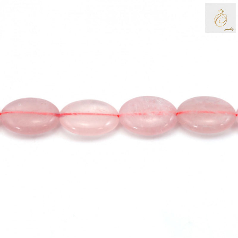 Natural Rose Quartz Beads - Oval 8x10mm, 41 pieces per strand, perfect for jewelry making and crafts