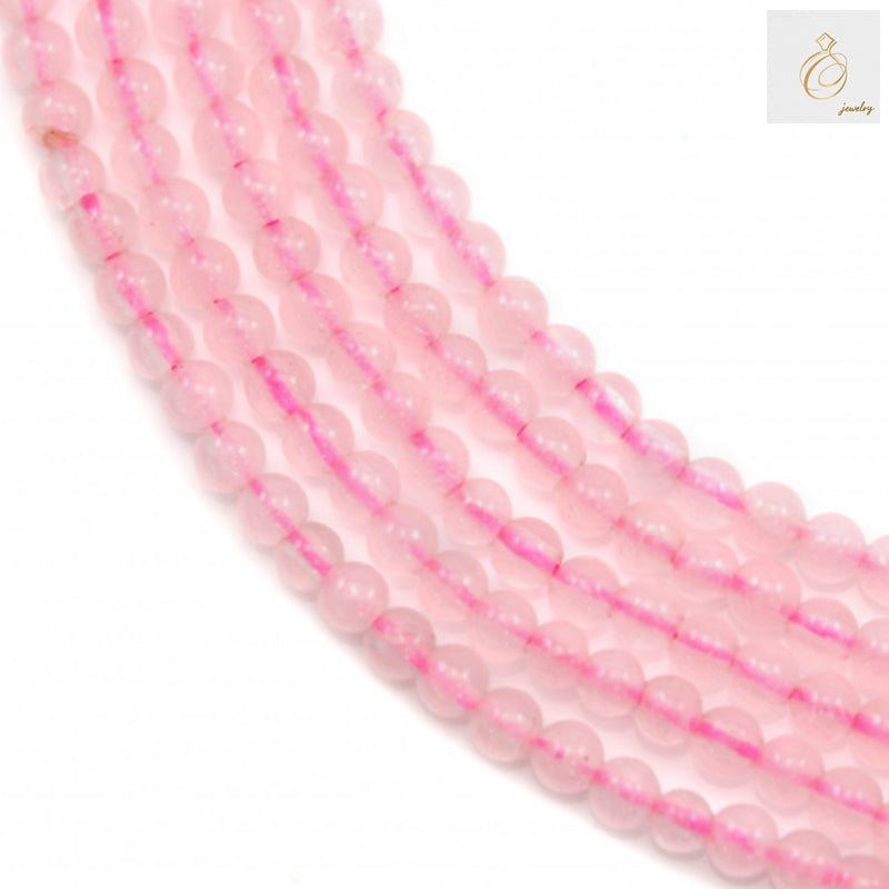 Natural rose quartz beads strand, 2mm round beads with 0.4mm holes, approximately 178 pieces per strand