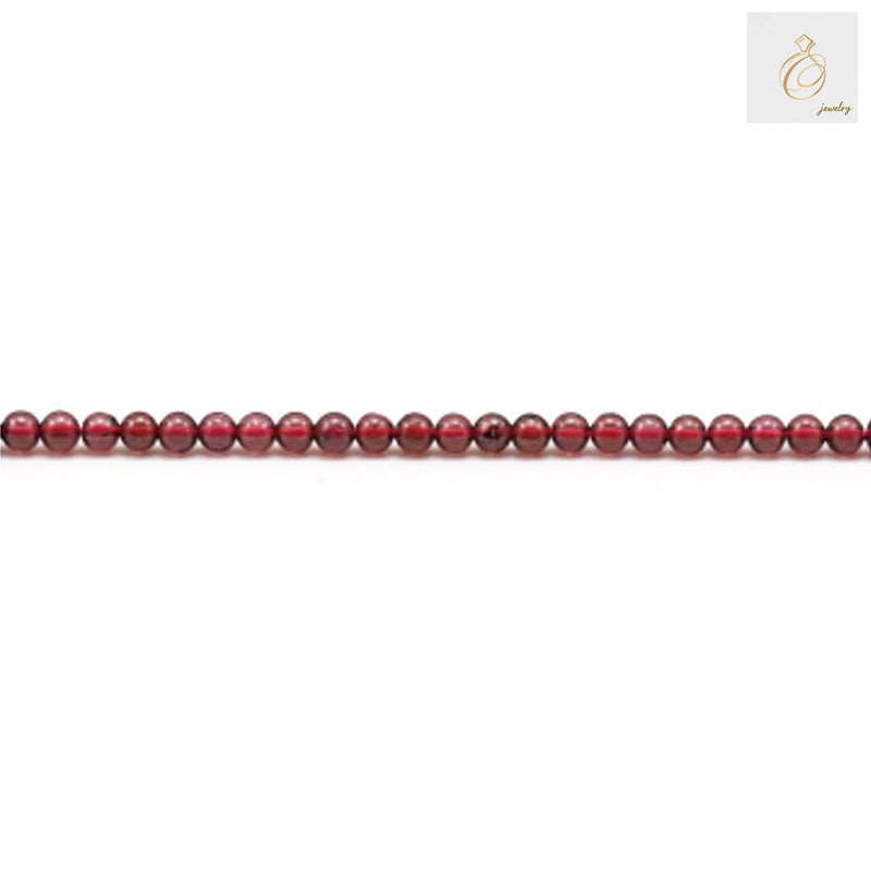 182 pieces natural garnet beads on strand, 2mm diameter with 0.4mm holes