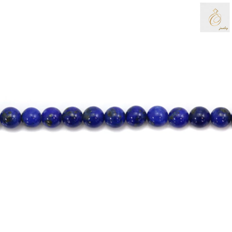 Deep blue lapis lazuli gemstone beads with golden flecks, 97 pieces per strand