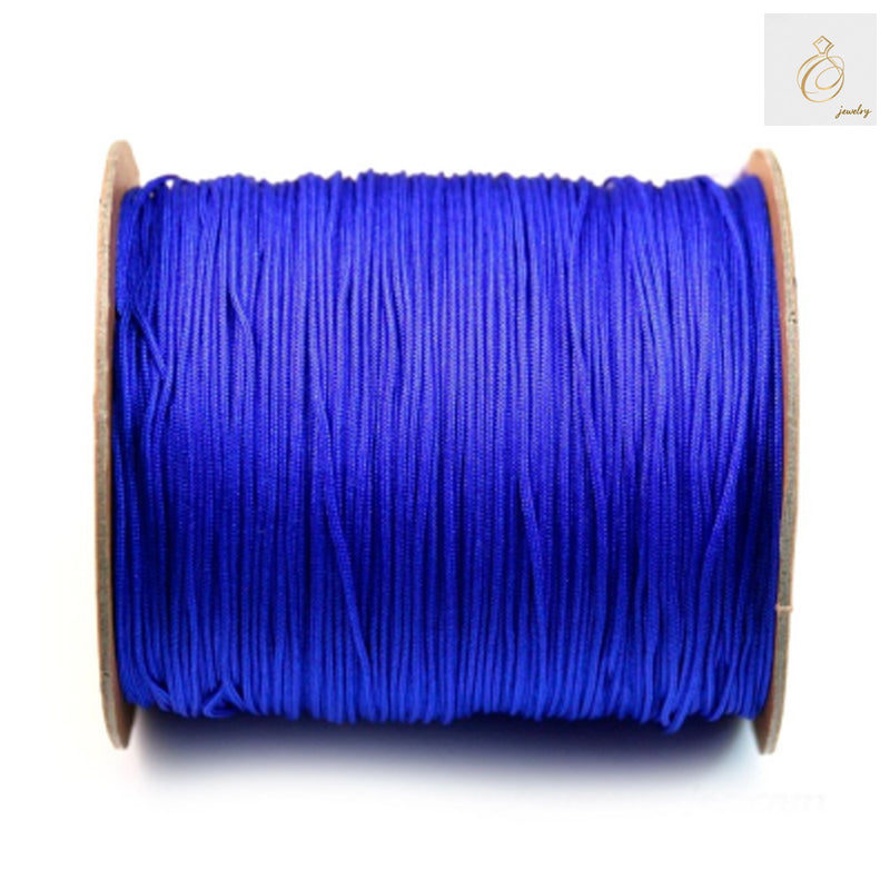 Premium blue polyester thread 1mm diameter on 250m spool for jewelry making"
"Blue crafting thread spool 1mm thickness for beading and jewelry projects"
"Professional quality blue polyester thread 250 meter spool for crafts