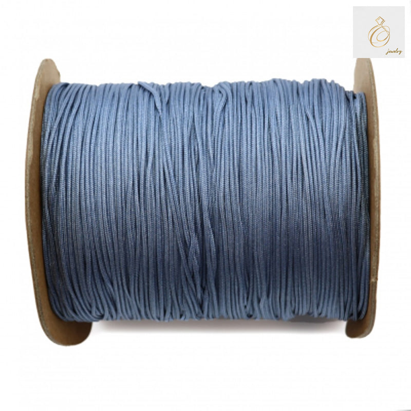 Blue polyester thread 1mm diameter 250m length for hand sewing embroidery and jewelry making