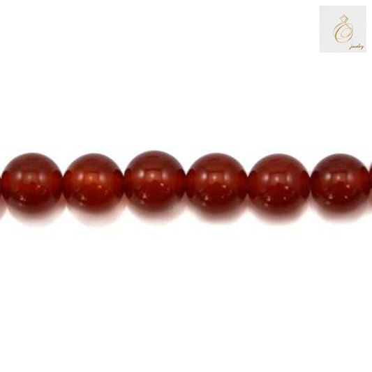 Red Agate 12mm Round Beads Close-up View - Premium Quality Gemstone