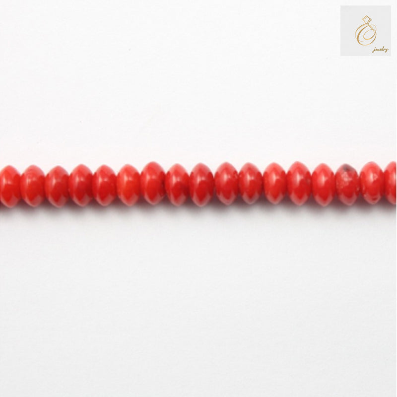 Red sea bamboo abacus beads 2x4mm on 39-40cm strand for jewelry making"
"Natural red colored sea bamboo beads arranged on white background"
"Close-up view of red sea bamboo abacus beads showing texture and color