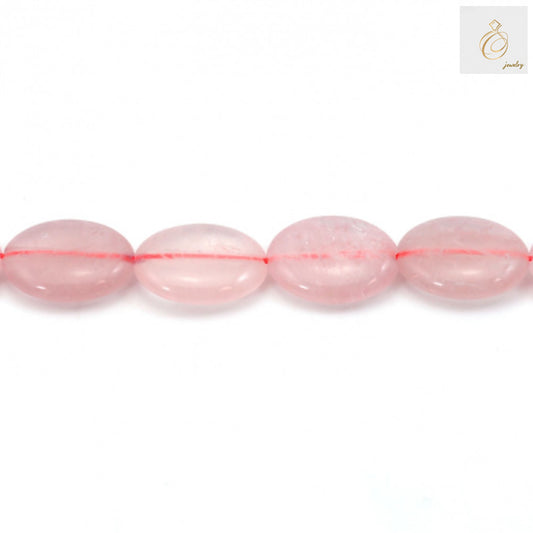 Rose Quartz Beads Close-up View - Premium Quality Oval Shaped Natural Gemstones
