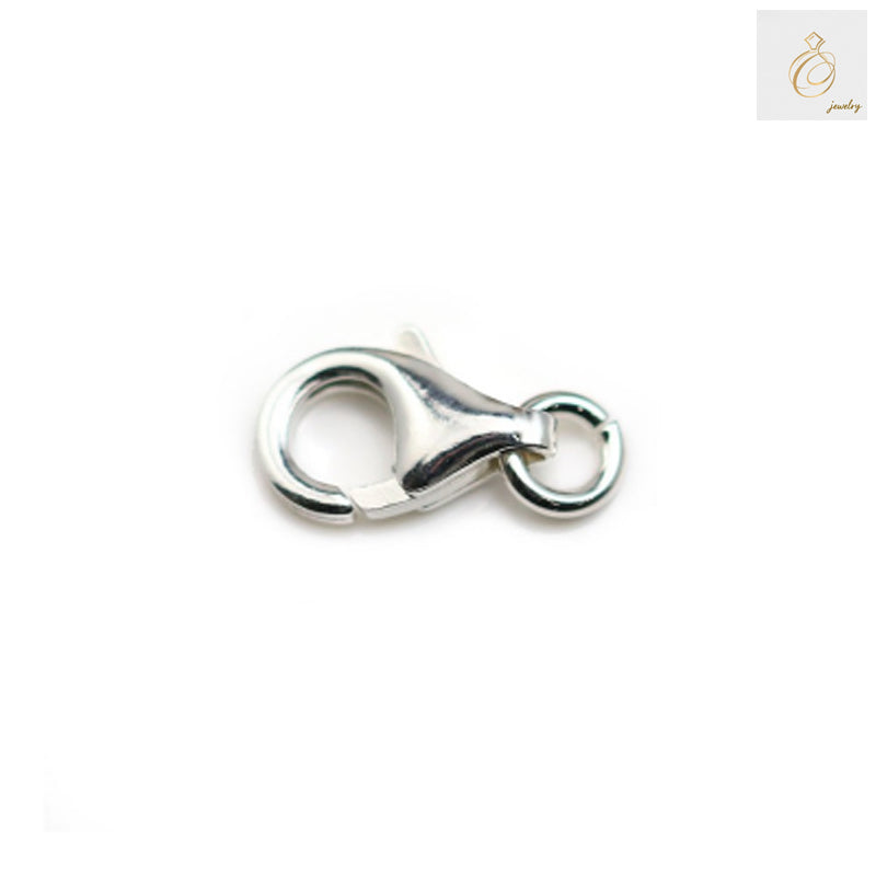 25 Sterling Silver Lobster Clasp with Platinum Plating - 6x11mm Size, Pack of 5 Pieces for Jewelry Making