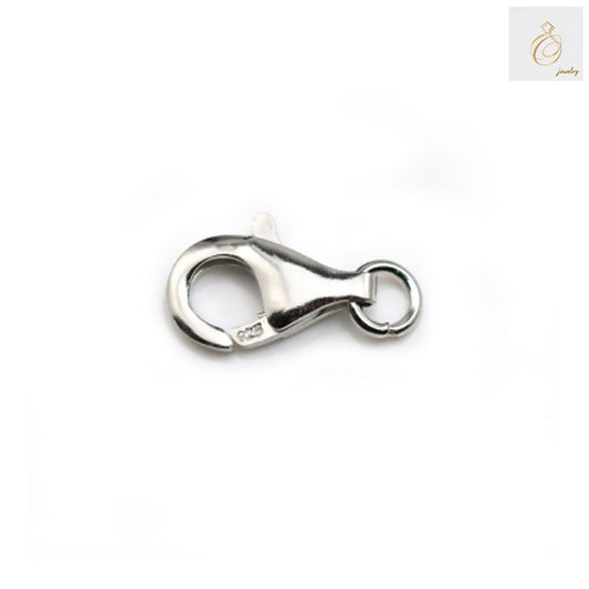 925 Sterling Silver Lobster Clasp with Platinum Plating - 7x13mm Size, Pack of 5 Pieces for Jewelry Making