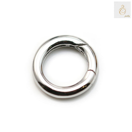 925 sterling silver lobster clasp, 17mm round platinum plated jewelry finding