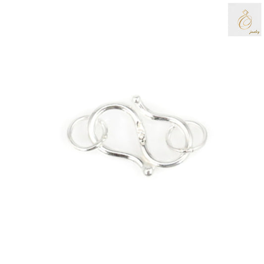 925 Sterling Silver S-Hook Clasp with 2 Jump Rings - 6.5x10mm jewelry findings for necklaces and bracelets, 10 pieces pack