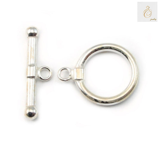 925 Sterling Silver Toggle Clasp - 18mm OT Style Jewelry Finding for Necklaces and Bracelets