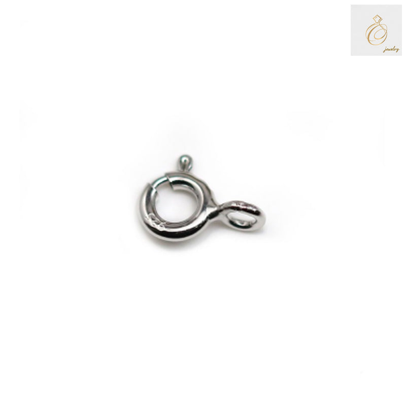 925 Sterling Silver Spring Clasp with Ring - Platinum Plated 5mm Jewelry Finding for Necklaces and Bracelets (Pack of 10)