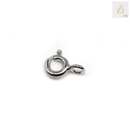 925 Sterling Silver Spring Clasp with Ring - Platinum Plated 6mm Jewelry Finding for Necklaces and Bracelets (10 Pack)
