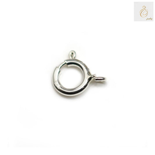 925 Sterling Silver Spring Clasp with Ring - 7mm size, pack of 10 pieces, professional jewelry findings for necklaces and bracelets