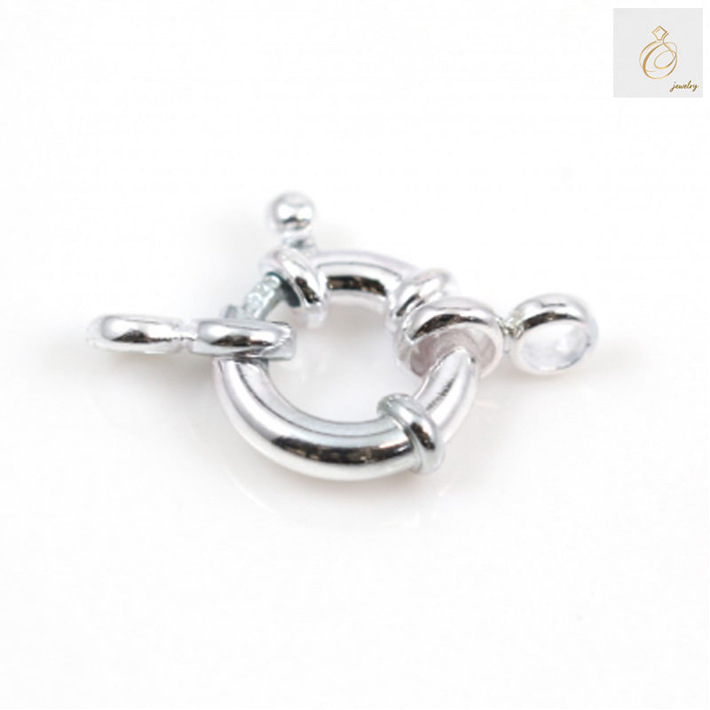 925 sterling silver spring ring clasp, 10mm diameter, jewelry findings for necklaces and bracelets, 2-pack
