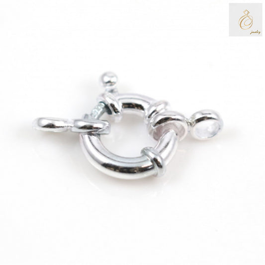 925 sterling silver spring ring clasp, 10mm diameter, jewelry findings for necklaces and bracelets, 2-pack