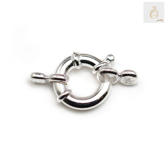 925 sterling silver spring ring clasp, 12mm diameter, polished finish - premium jewelry finding for necklaces and bracelets