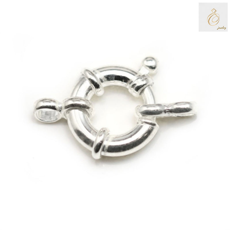 925 sterling silver spring ring clasp, 14mm diameter, polished finish - premium jewelry finding for necklaces and bracelets