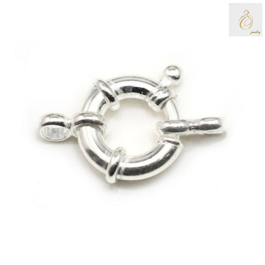 925 sterling silver spring ring clasp, 14mm diameter, polished finish - premium jewelry finding for necklaces and bracelets