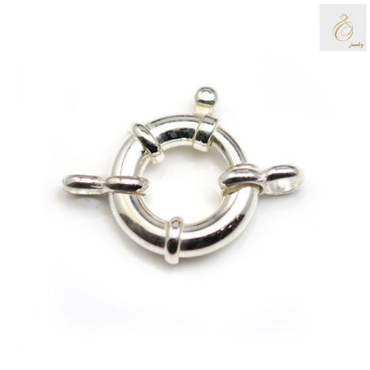 925 sterling silver spring ring clasp, 16mm diameter, high-quality jewelry finding for necklaces and bracelets
