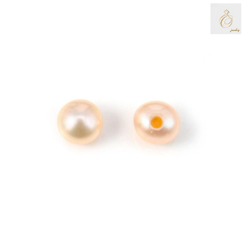 Champagne Freshwater Cultured Pearl Beads Half Drilled Round 3.5-4mm Pack of 10