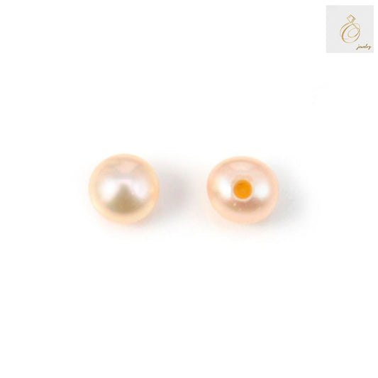 Champagne Freshwater Cultured Pearl Beads Half Drilled Round 3.5-4mm Pack of 10