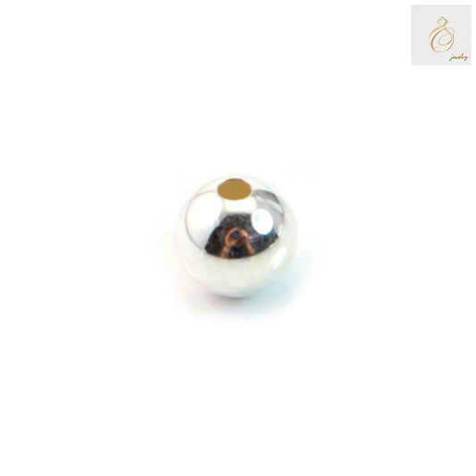 925 sterling silver round ball beads, 8mm diameter with 1.5mm hole, pack of 10 pieces for jewelry making