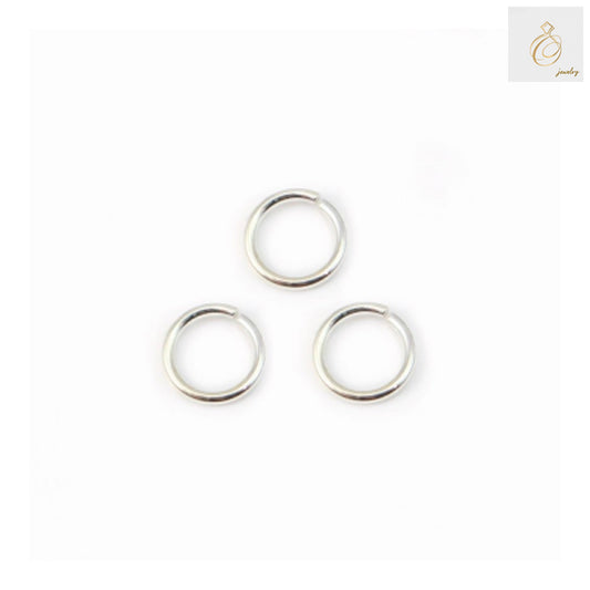 925 Sterling Silver Open Jump Rings 5mm x 0.8mm - Close-up view showing premium quality and smooth finish