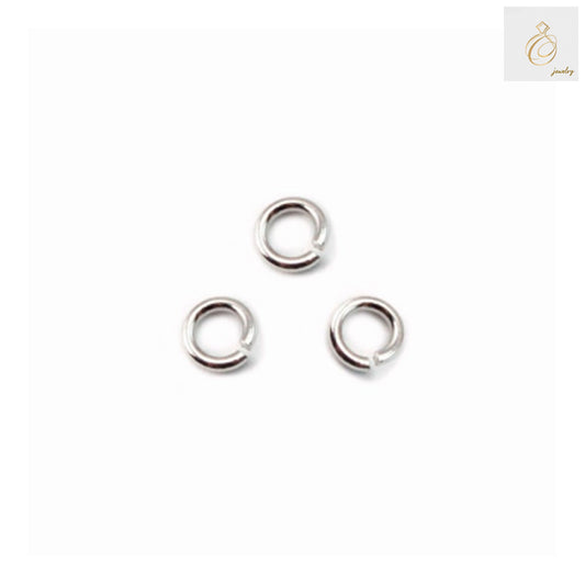 925 sterling silver platinum plated open jump rings 4mm x 0.6mm - pack of 20 pieces for jewelry makin