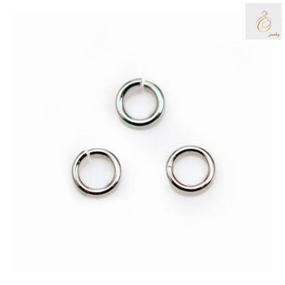 925 Sterling Silver Platinum Plated Open Jump Rings 6x0.9mm - Pack of 10 pieces for jewelry making