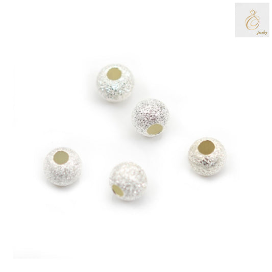 925 sterling silver round diamond beads, 8mm diameter with sparkling diamond-cut surface, pack of 10 pieces for jewelry making