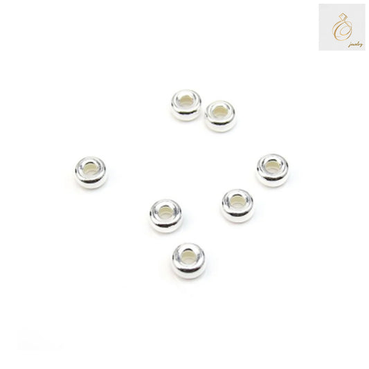 925 Sterling Silver Round Spacer Beads 5mm with 2mm Hole - Pack of 20 Pieces for Jewelry Making