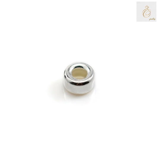 925 Sterling Silver Round Spacer Beads - 6mm diameter with 2mm hole, pack of 20 pieces for jewelry making