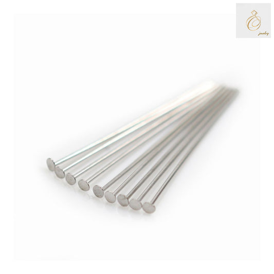 925 sterling silver flat head pins with platinum plating, size 1.8x0.5x25mm, pack of 20, suitable for jewelry making