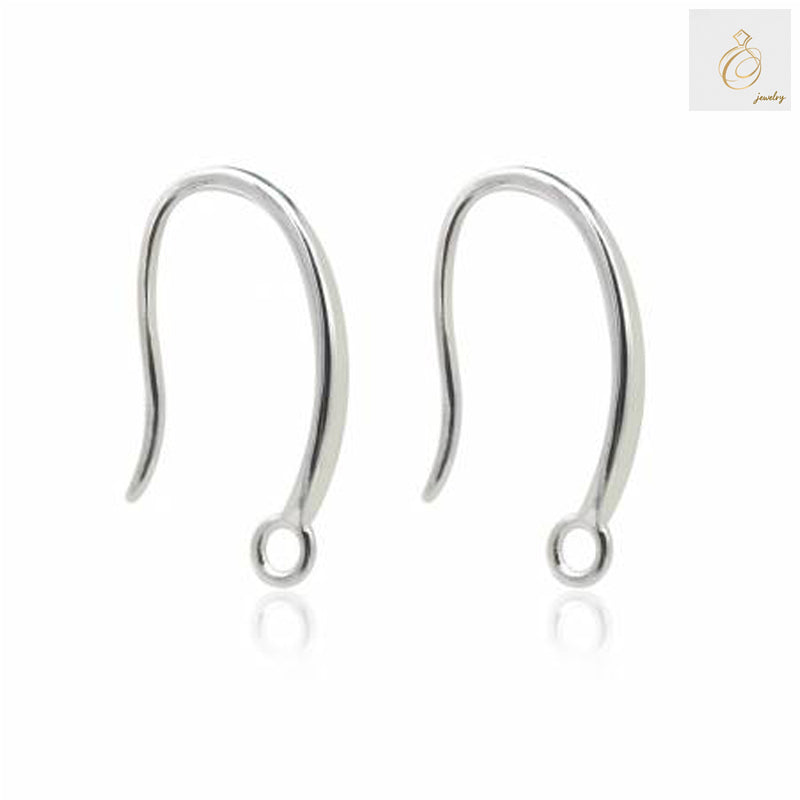 925 Sterling Silver Earring Hooks - Platinum Plated 9x15mm Thick Back Design (10 pieces)