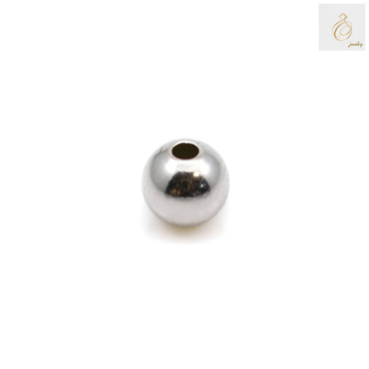 Close-up view of 925 sterling silver ball-shaped beads showing smooth polished finish and consistent 4mm size